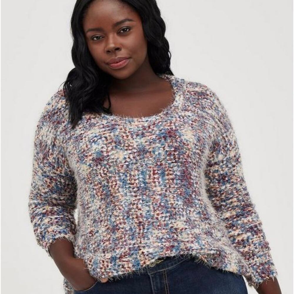 TORRID Drop Shoulder Sweater - Multi Color Popcorn Size 1X